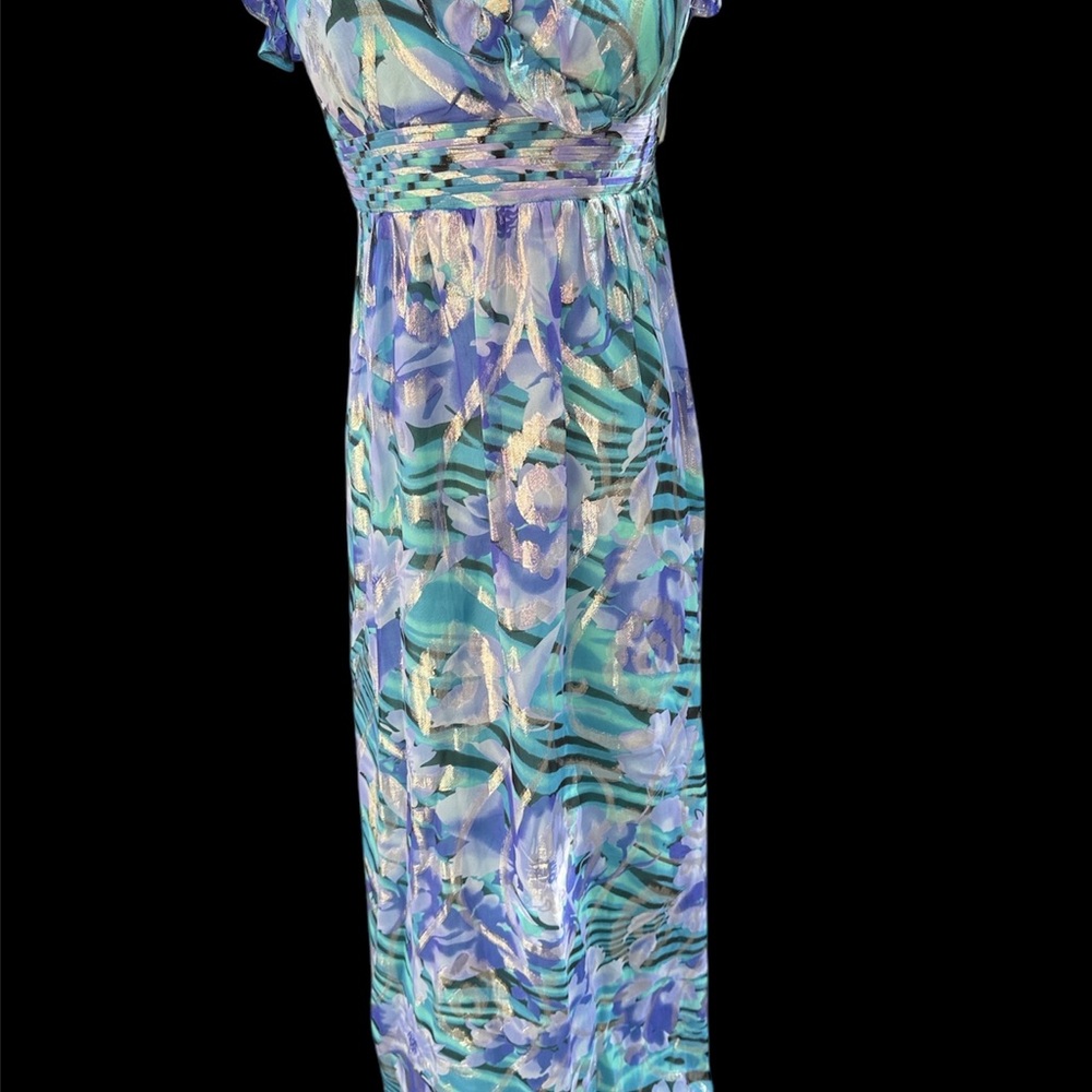 Floral Blue and Green Dress